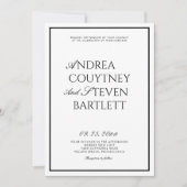 Luxury Old Money Black and White Wedding Einladung (Vorderseite)