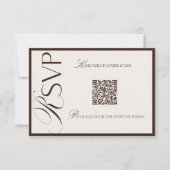 Luxury Old Money Brown Beige RSVP Karte (Vorderseite)