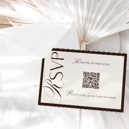 Luxury Old Money Brown Beige RSVP Karte