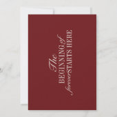 Luxury Old Money Burgundy Timeless Wedding Einladung (Rückseite)