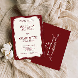 Luxury Old Money Burgundy Timeless Wedding Einladung