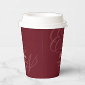 Luxury Old Money Monogram Red Calligraphy Wedding Pappbecher (Rechts)