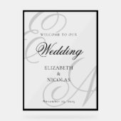 Luxury Old Money Monogram Wedding Welcome Acrylschild (Vorderseite)