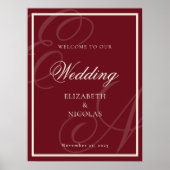 Luxury Old Money Monogram Wedding Welcome Poster (Vorne)