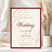 Luxury Old Money Monogram Wedding Welcome Poster