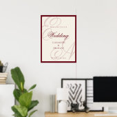 Luxury Old Money Monogram Wedding Welcome Poster (Heimbüro)