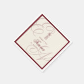 Luxury Old Money Retro Calligraphy Wedding Serviette (Ecke)