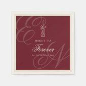 Luxury Old Money Retro Calligraphy Wedding Serviette (Vorderseite)