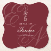 Luxury Old Money Retro Calligraphy Wedding Untersetzer (Vorderseite)