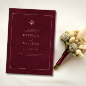 Luxury Old Money Wedding Burgundy Classic Wedding Einladung