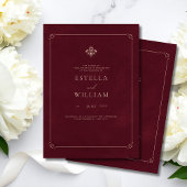 Luxury Old Money Wedding Burgundy Classic Wedding Einladung