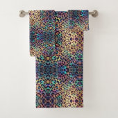 Luxury Opal Leopard Print Pattern Badhandtuch Set (Insitu)