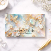 Luxury Opal Moonstone Butterfly Jewelry Designer  Visitenkarte