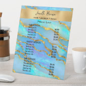 Luxury Opal Stone and Gold Beauty Salon Price List Sockelschild (In Situ)