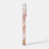 Luxury Opalescent White/Pink Marble Texture iPhone Hülle (Rechte Seite)