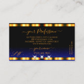 Luxury Orange Blue Black Sparkle Jewels Monogram Visitenkarte (Rückseite)