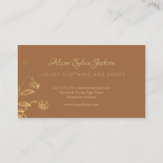 Luxury Ordy Red Gold Foil Owner Visitenkarte (Rückseite)