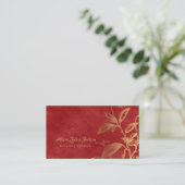 Luxury Ordy Red Gold Foil Owner Visitenkarte (Stehend Vorderseite)