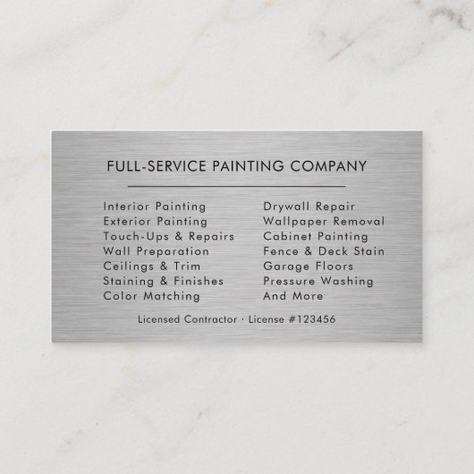 Luxury Painter Visitenkarte (Rückseite)