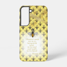 Luxury Pale Yellow Gold Bee Matrix Bible Queen Bee Samsung Galaxy Hülle