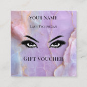 Luxury Pastel Marble Lash Ar Gift Certificate Card Treuekarte (Vorderseite)