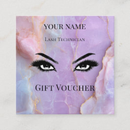 Luxury Pastel Marble Lash Ar Gift Certificate Card Treuekarte