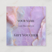 Luxury Pastel Marble Lash Ar Gift Certificate Card Treuekarte (Vorderseite)
