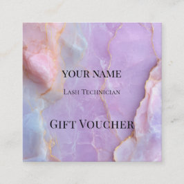 Luxury Pastel Marble Lash Ar Gift Certificate Card Treuekarte