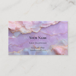 Luxury Pastel Marble Lash Artist After care Card Terminkarte