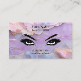 Luxury Pastel Marble Lash Artist After care Card Terminkarte