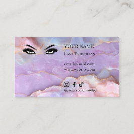Luxury Pastel Marble Lash Artist Aftercare Visitenkarte