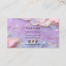 Luxury Pastel Marble Lash Artist Aftercare Visitenkarte