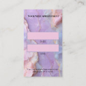 Luxury Pastel Marble Lash Artist Appointment Card Terminkarte (Rückseite)
