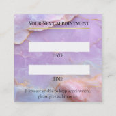 Luxury Pastel Marble Lash Artist Appointment Card Terminkarte (Rückseite)
