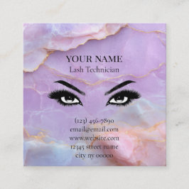 Luxury Pastel Marble Lash Artist Appointment Card Terminkarte