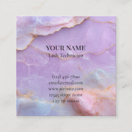 Luxury Pastel Marble Lash Artist Appointment Card Terminkarte