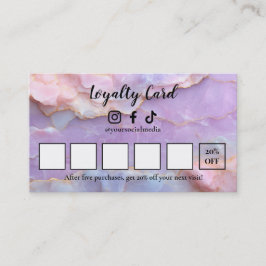 Luxury Pastel Marble Lash Artist Loyalty Card Treuekarte