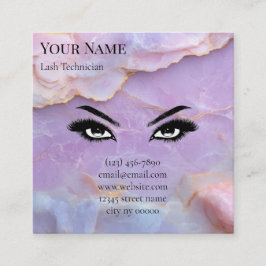 Luxury Pastel Marble Lash Artist Thank you Card Treuekarte