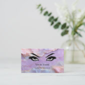 Luxury Pastel Marble Lash Technician Visitenkarte (Stehend Vorderseite)
