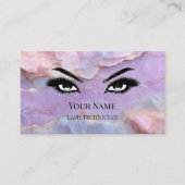 Luxury Pastel Marble Lash Technician Visitenkarte (Vorderseite)