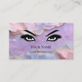 Luxury Pastel Marble Lash Technician Visitenkarte