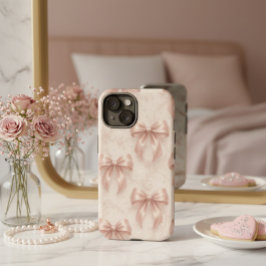 Luxury Pastel Pink Bows and Diamonds Phone Case iPhone 14 Hülle