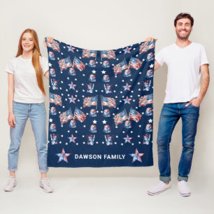 Luxury Patriotic 4. Juli Personalisiert Fleecedecke