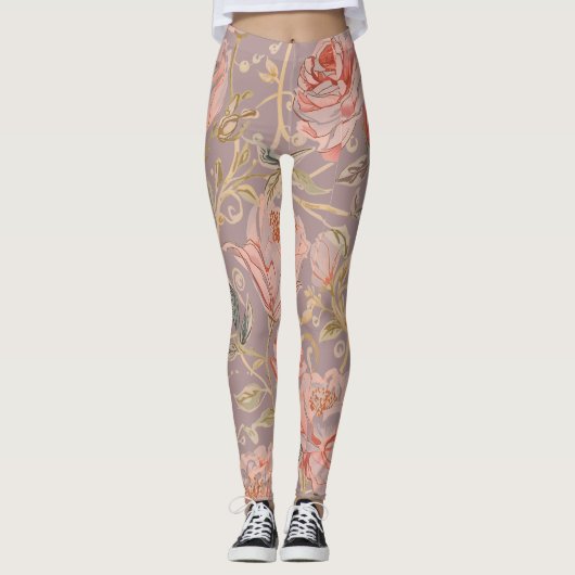 Luxury Peach Gold Roses with Rose Gold Leggings (Vorderseite)