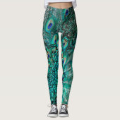 Luxury Peacock Feather Leggings (Vorderseite)
