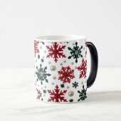 Luxury Pearl Snowflake Pattern Color Morphing Mug  Verwandlungstasse (VorderseiteRechts)