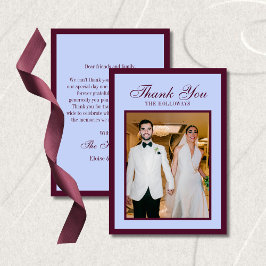 Luxury Periwinkle and Plum Flat Thank You Card Dankeskarte