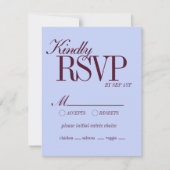 Luxury Periwinkle and Plum Formal Wedding Details RSVP Karte (Vorderseite)