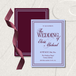 Luxury Periwinkle and Plum Formal Wedding  Einladung