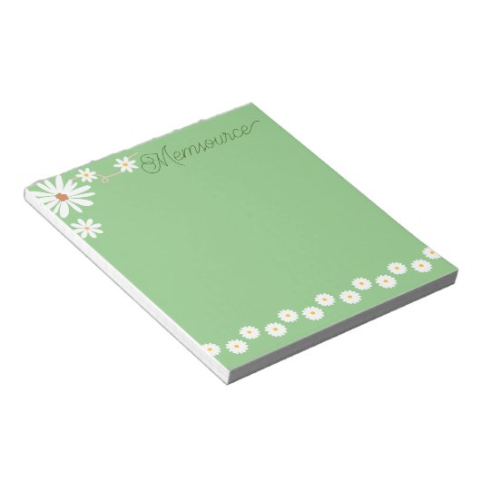Luxury Personalisiert Niedlich Daisy Greenery Hübs Notizblock (angewinkelt)